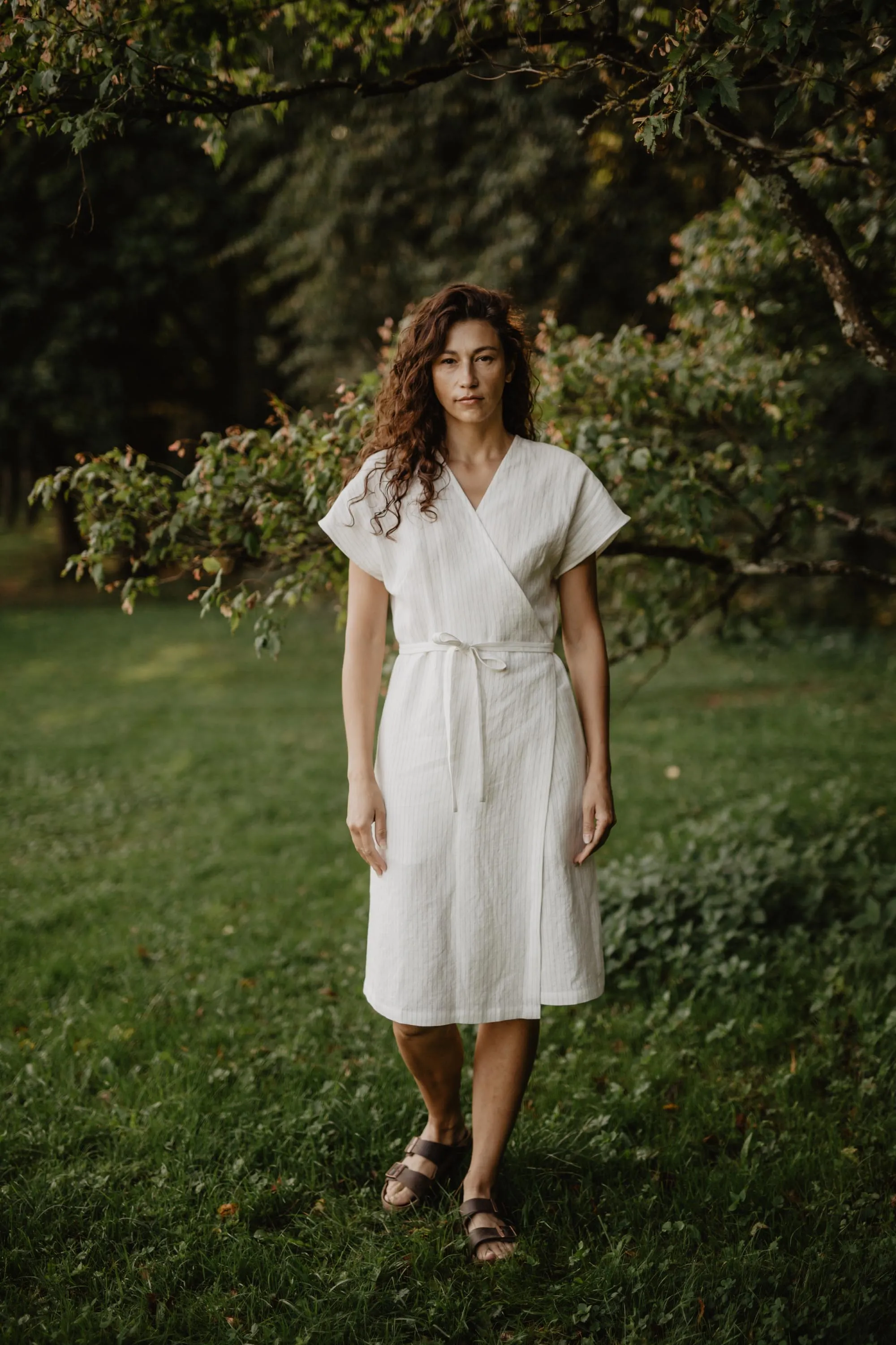 Rome Linen Wrap Dress