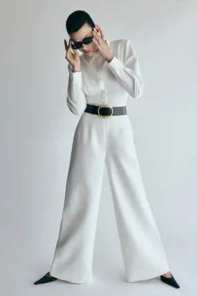 Silas High Waist Pants - White