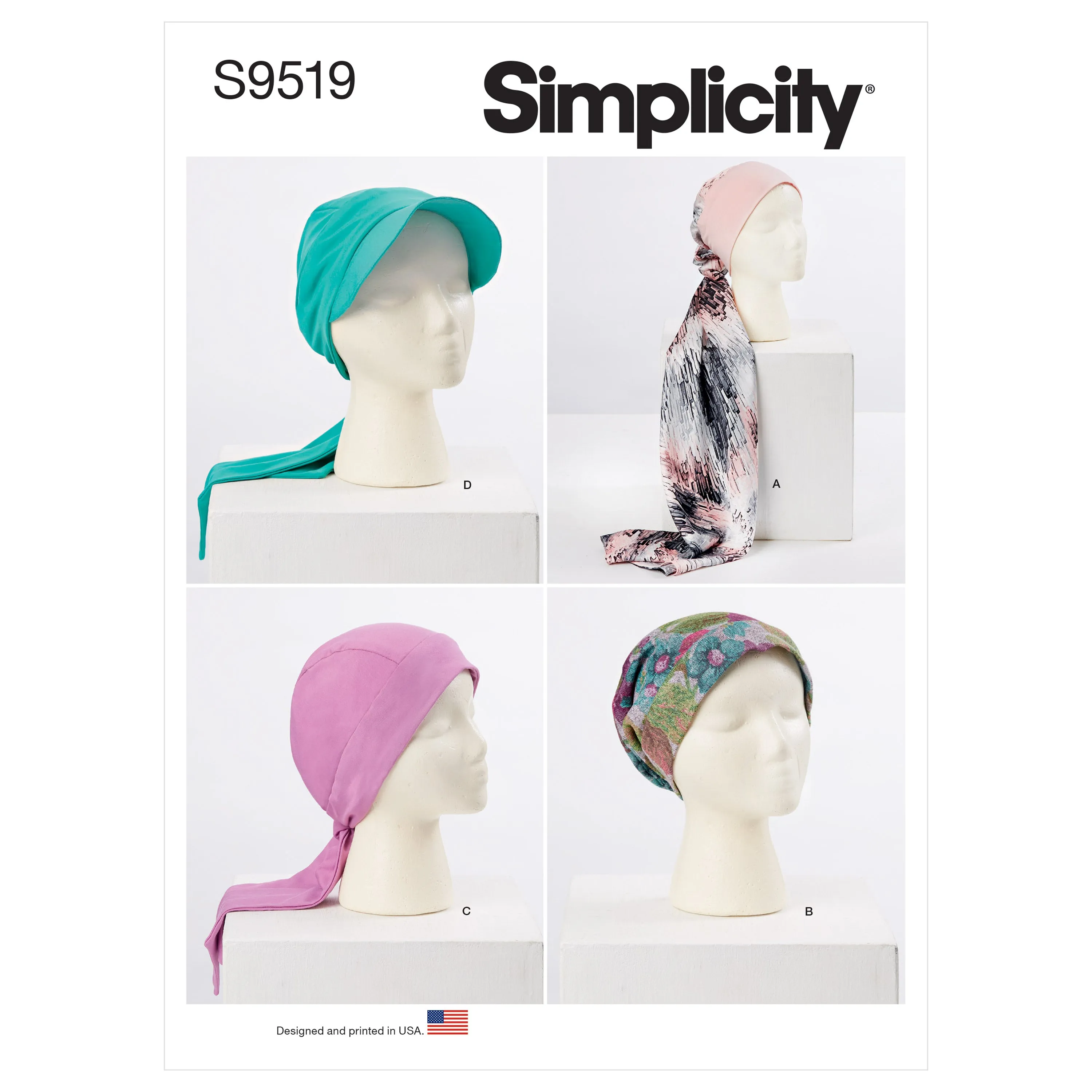 Simplicity 9519 Head Wraps and Hats pattern