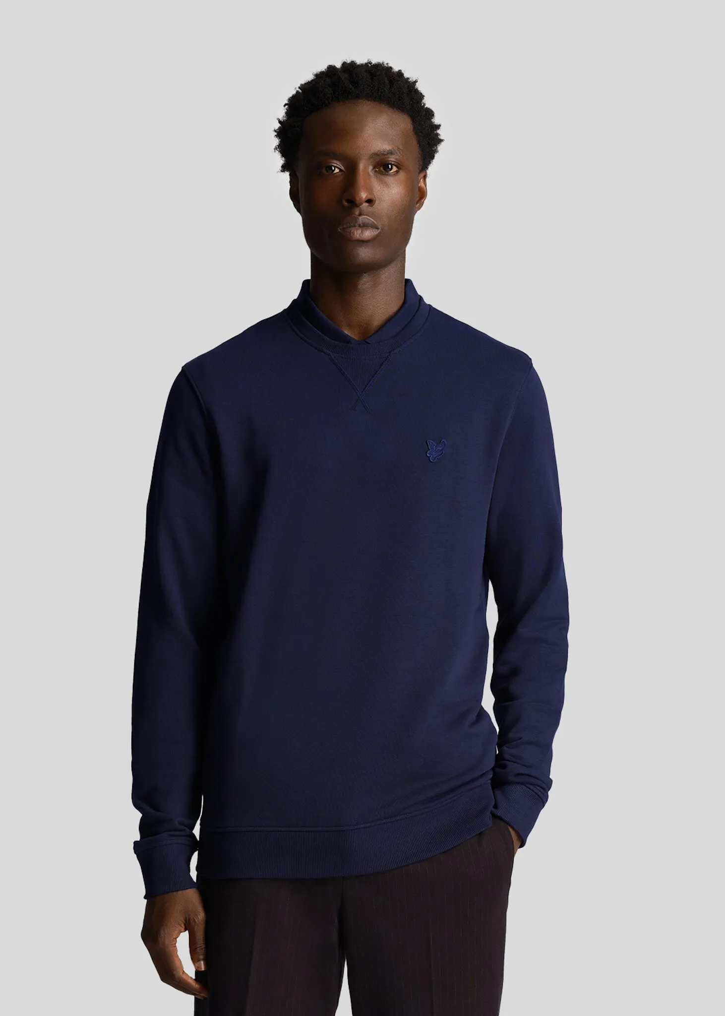 Tonal eagle crew neck sweatshirt - dark navy