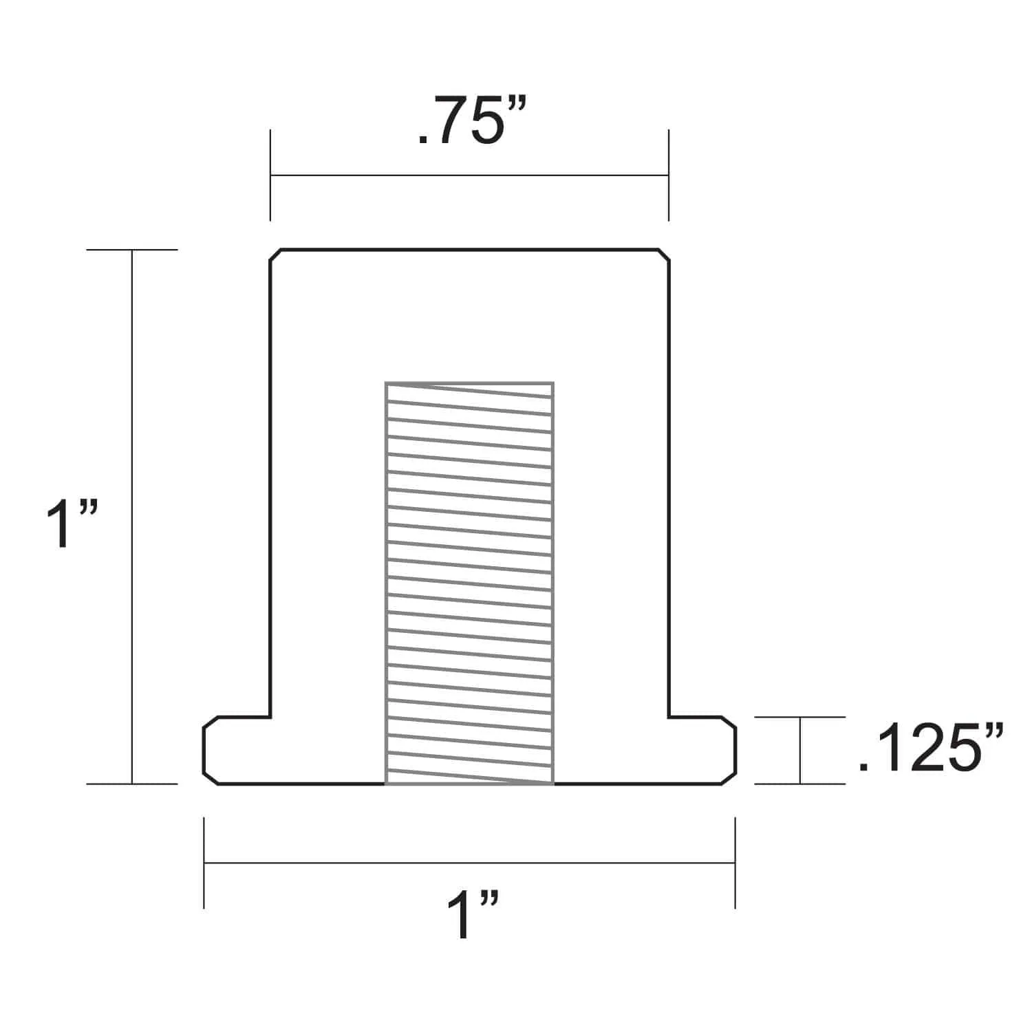 Tophat Blind Threaded Steel Bungs 5/16-18 thread  - 4 pack