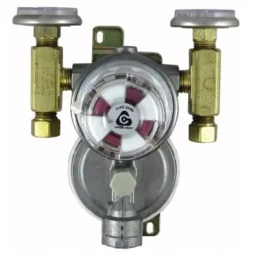 Trident LPG Regulator Wall Mount 2 Stage w/Gauge