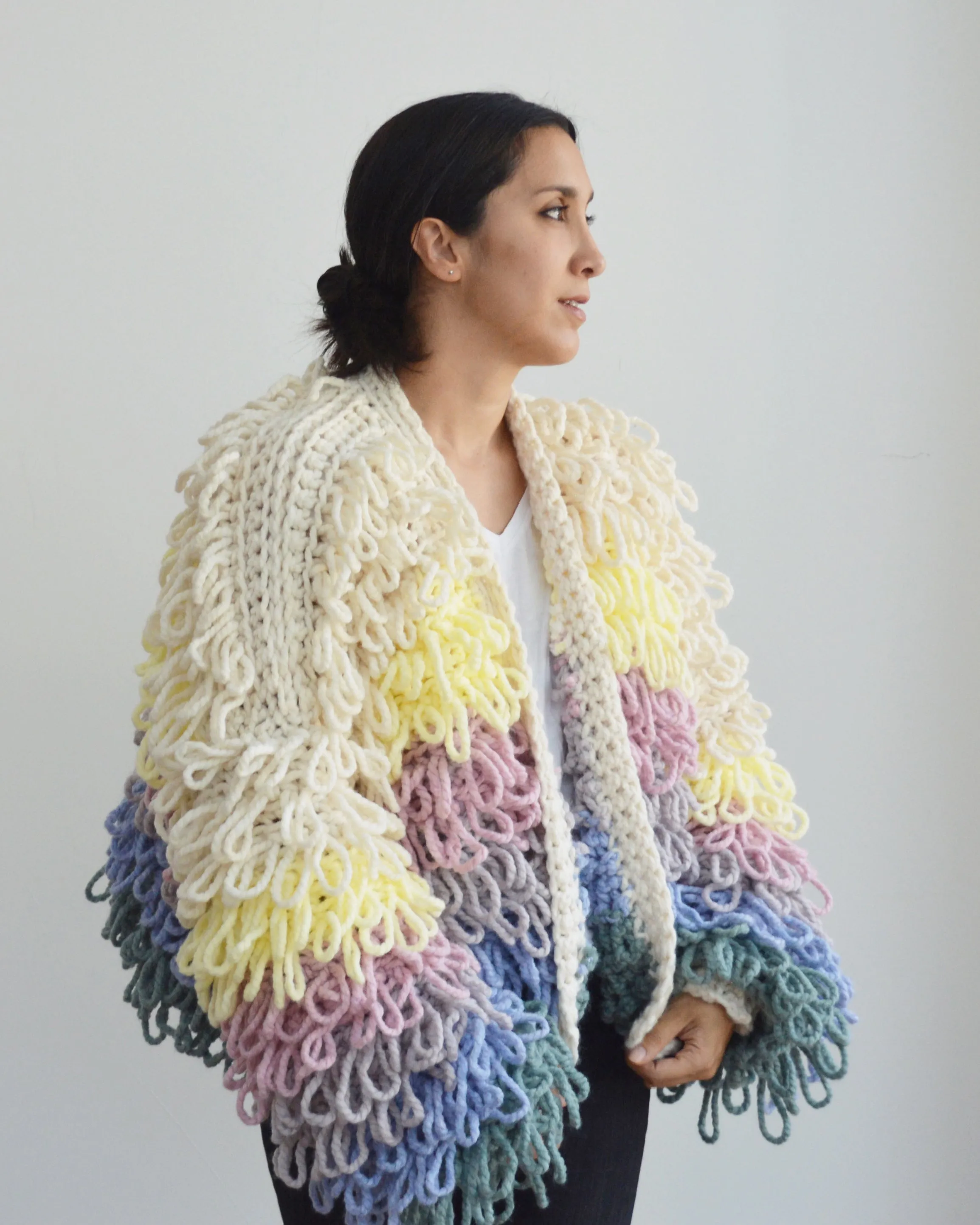 Unicorn Loopy Cardi - Downloadable Chunky Crochet Pattern