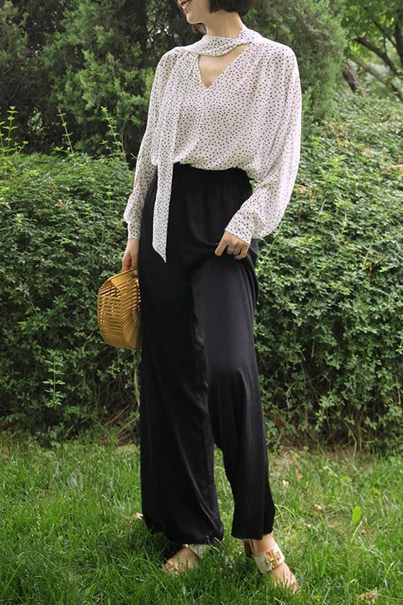 Wide leg High waist pants J028