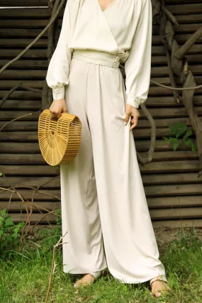 Wide leg High waist pants J028