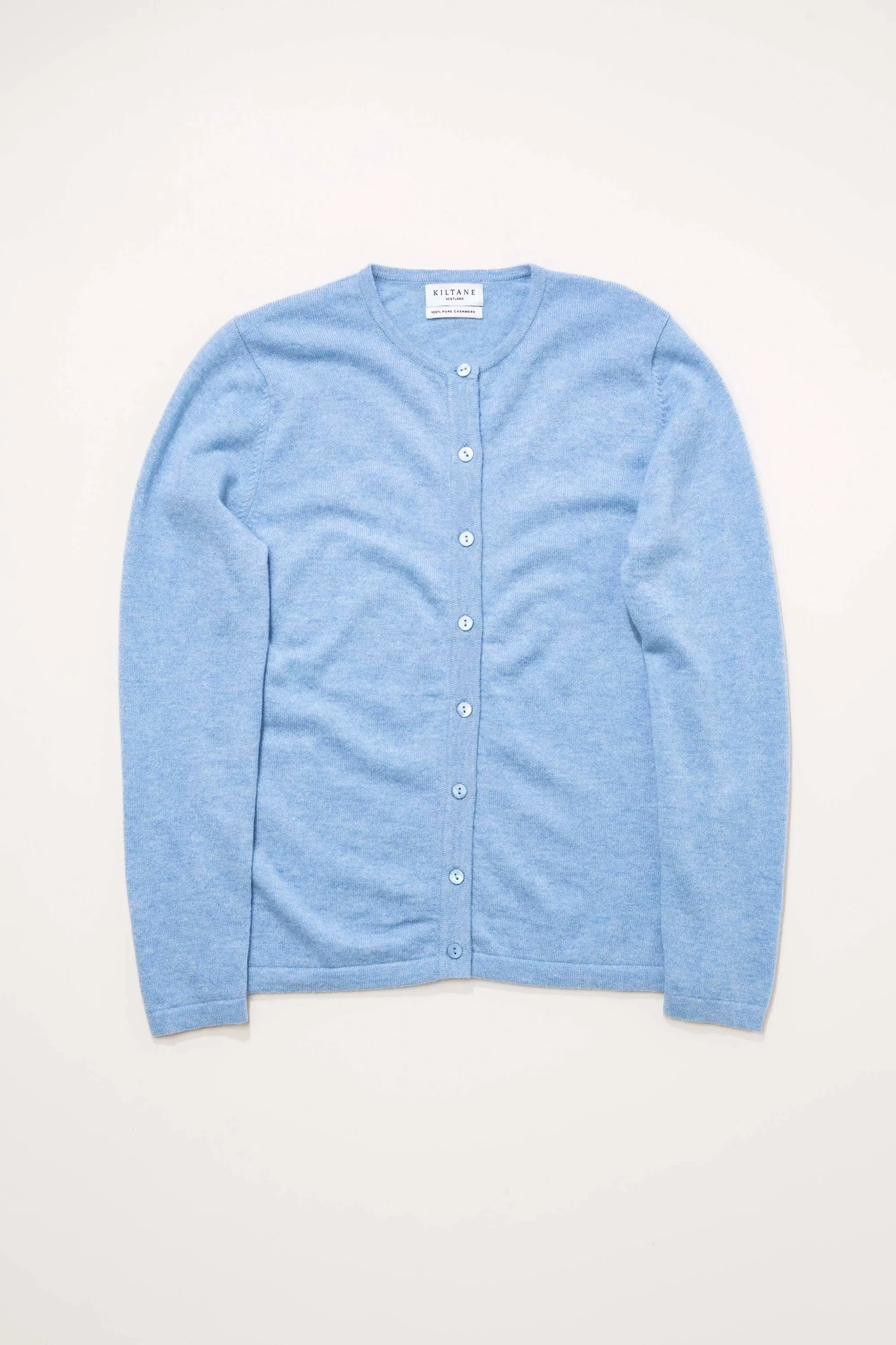 Women's Cashmere High Button Cardigan - Glacier