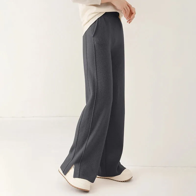 Women's Cashmere High Waist Fashion Designer Formal Pants