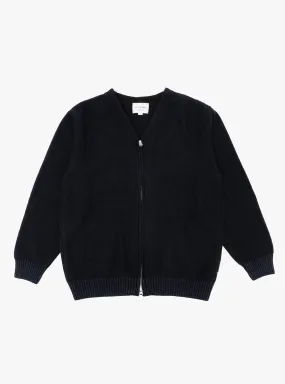 Zip Up Cardigan Black Navy